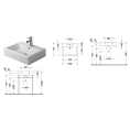 Раковина Duravit Vero Умывальник шлифованный с перел с 3 отв под смеситель включая крепление 600x470мм Цвет Черный - миниатюра фото 2