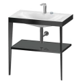 Консоль напольная Duravit XViu с раковиной и полкой, 850 мм, черный мат/серый глянец (XV4715EB289) - миниатюра фото 1