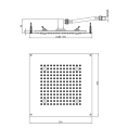 Верхний душ BOSSINI DREAM-CUBE 370x370 мм с LED-подсветкой, хром (H37397.030) - миниатюра фото 2