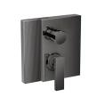 Встраиваемый смеситель для ванны AX Edge с защитой от обратного потока и алмазной огранкой, полированный черный (46451330) - миниатюра фото 1