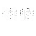 Раковина Duravit Darling New для мебели с переливом, 3 отв., 630x520 мм, белый (499630030) - миниатюра фото 4