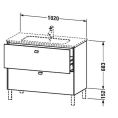 Тумба напольная под раковину Duravit Brioso 1020x479x683 мм, 2 выдвижных ящика, белый глянцевый (арт. 233610) (BR440302222) - миниатюра фото 2