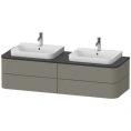 Столешница Duravit Happy D.2 Plus Graphite Supermatt для двух раковин, 1600x550мм (HP032HB8080) - миниатюра фото 1