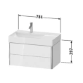 Подвесная тумба Duravit XSquare 234880 с 2 ящиками, цвет бирюзовый (XS416809797) - миниатюра фото 2