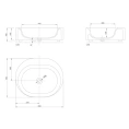 Накладная раковина KNIEF Moon 55х45x16 см с интеллектуальной LED-подсветкой, белая матовая - миниатюра фото 2