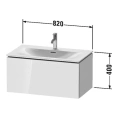 Тумба подвесная Duravit L-Cube для раковины 400x820x481 мм, White High Gloss (LC613702222) - миниатюра фото 2