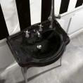 Черная глянцевая раковина KERASAN Retro 69 69x52 см с 1 отверстием (104604 nero*1) - миниатюра фото 1