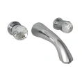 Смеситель для раковины Nicolazzi Cristallo настенный на 3 отверстия, излив 178 мм, хром (2077CR22) - миниатюра фото 1