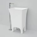 Раковина Artceram Cow напольная отдельностоящая 60х45х85см без отв под смесительитель со слив переливом цвет белый - миниатюра фото 1
