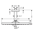 Верхний душ HG Raindance 300x300 мм с потолочным держателем, 1 струя, золото (26250990) - миниатюра фото 2