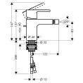 Смеситель для биде Hansgrohe Metris S 31261000: Напольный монтаж - миниатюра фото 2