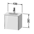 Тумба подвесная Duravit XSquare 073345 White High Gloss 397x430x308мм (XS4220R2222) - миниатюра фото 2