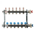 Коллекторная группа REHAU HKV-D на 6 выходов (РЕХАУ - 12080611002)1x3/4ЕК из нержавеющей стали с регулирующими и термостатическими вентилями и расходомерами - миниатюра фото 1