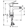 Смеситель для биде Hansgrohe Rebris S с донным клапаном (хром) (72210000) - миниатюра фото 2