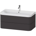 Тумба подвесная Duravit Happy D.2 Plus с умывальником, 2 ящика, цвет Графит супермат (HP4348O8080) - миниатюра фото 1