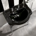 Раковина KERASAN Retro 73, 73x54 см, 3 отверстия, глянцевый черный (104704 nero*3) - миниатюра фото 1