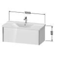 Тумба подвесная Duravit XViu 405x1010x469мм для раковин 233210-233410, 1 ящик, цвет walnut dark/черный матовый (XV40170B221) - миниатюра фото 2