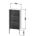 Шкаф подвесной Duravit XViu 890x500x240 мм со стеклянной дверью и полками, цвет walnut dark/черный матовый (XV1361RB221) - миниатюра фото 2