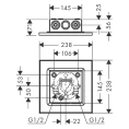 Потолочная панель для душа AX ShowerSolution 250x250 мм, хром (35309000) - миниатюра фото 2