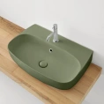 Раковина подвесная Kerasan Nolita 70x45 см с отверстием под смеситель, цвет Verde Muschio (534211*1 ) - миниатюра фото 1