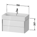 Тумба подвесная Duravit XViu с 2 ящиками для раковины, цвет walnut dark/черный матовый (XV43360B221) - миниатюра фото 2