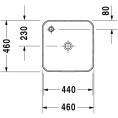 Раковина Duravit Starck 1 с подиумом 460x460 мм белая (2322460000) - миниатюра фото 2