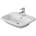 Раковина накладная Duravit Happy D2 с переливом и 3 отверстиями под смеситель, хром, 600x460 мм (483600030) - миниатюра фото 1