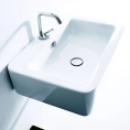 Раковина накладная Kerasan Ego 50x40 белая под смеситель (324101*1) - миниатюра фото 1