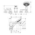 Смеситель для ванны Hansgrohe Metropol на 4 отверстия с ручным душем 3jet, хром (32553000) - миниатюра фото 2