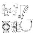 Смеситель для душа Hansgrohe Logis на 1 источник, хром (71605000) - миниатюра фото 2