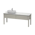 Напольная тумба Duravit Luv Compact 743 мм с 2 ящиками, шелковисто-матовый серо-коричневый (LU9563L6060) - миниатюра фото 1