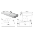 Раковина Duravit Vero шлиф с перел без отв под смеситель включая крепление 1200x470мм Цвет Белый - миниатюра фото 2