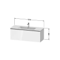 Тумбочка подвесная Duravit D-Neo 440x1210x462 мм с 1 ящиком, белая высокоглянцевая (DE426402222) - миниатюра фото 2