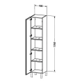 Подвесной шкаф Duravit 40x36,3x176 см, цвет Дуб кашемировый, 1 дверца, 4 полки (LC1180L1111) - миниатюра фото 2
