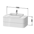 Подвесная тумба Duravit Happy D.2 Plus 408x1000x550 мм, 2 ящика, цвет Stone Grey Satin Matt (HP497109292) - миниатюра фото 2