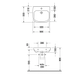 Медицинская раковина Duravit D-Code без перелива и отверстия 600x550 мм белого цвета (23136000702) - миниатюра фото 2