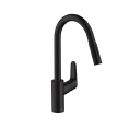 Кухонный смеситель Hansgrohe Focus с выдвижным изливом, черный матовый (31815670) - миниатюра фото 1