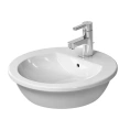Раковина Duravit Darling New 470 мм белая шлифованная с креплением и полкой под смеситель (497470000) - миниатюра фото 1