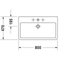 Раковина Duravit Vero для мебели с перел без отврстия под смеситель 800x470мм Цвет Черный - миниатюра фото 2