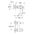 Комплект для ванной Grohe: смеситель Concetto 32211001 и душевая лейка Tempesta New 100 27597000 - миниатюра фото 5
