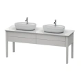 База напольная Duravit Luv для двух раковин с двумя выдвижными ящиками, 743x1788x570 мм, цвет скандинавский белый шелковисто-матовый (LU9562B3939) - миниатюра фото 1