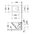 Унитаз подвесной Duravit DuraStyle безободковый белый 540x370 мм с системой монтажа (2551090000) - миниатюра фото 2