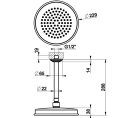 Верхний душ GESSI VENTI20 200 мм с потолочным держателем 288 мм (Nickel PVD) (65152#720) - миниатюра фото 2
