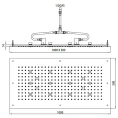 Верхний душ BOSSINI DREAM-XL прямоугольный 1000x500 мм с LED-подсветкой, хром (WI0382.030) - миниатюра фото 2