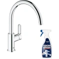 Смеситель Grohe BauEdge для кухни + очиститель Grohclean — готовый комплект - миниатюра фото 1