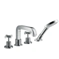 Смеситель AX Citterio для ванны с крестовыми рукоятками и ручным душем, 4 отверстия, хром (39445000) - миниатюра фото 1