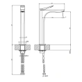 Смеситель для раковины GESSI Rilievo однорычажный, без донного клапана, цвет Nero XL (59004#299) - миниатюра фото 2