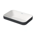 Раковина Duravit Happy D2 Plus 600x400 мм без перелива с керамической крышкой WonderGliss цвет Anthracite matt-белый (23596061001) - миниатюра фото 1