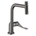 Кухонный смеситель AX Citterio с выдвижным изливом, шлифованный черный хром (39862340) - миниатюра фото 1