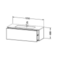 База под раковину Duravit XSquare 1210x478x400 мм, белая матовая, с выдвижным ящиком (XS407401818) - миниатюра фото 2